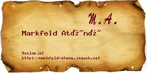Markfeld Aténé névjegykártya